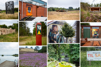 Billedcollage med forskellige lokationer i Ikast-Brande Kommune